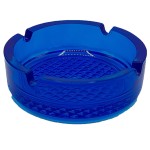 Round ashtray, made of glass, Scotch Ashtray, 10.5 cm, blue color